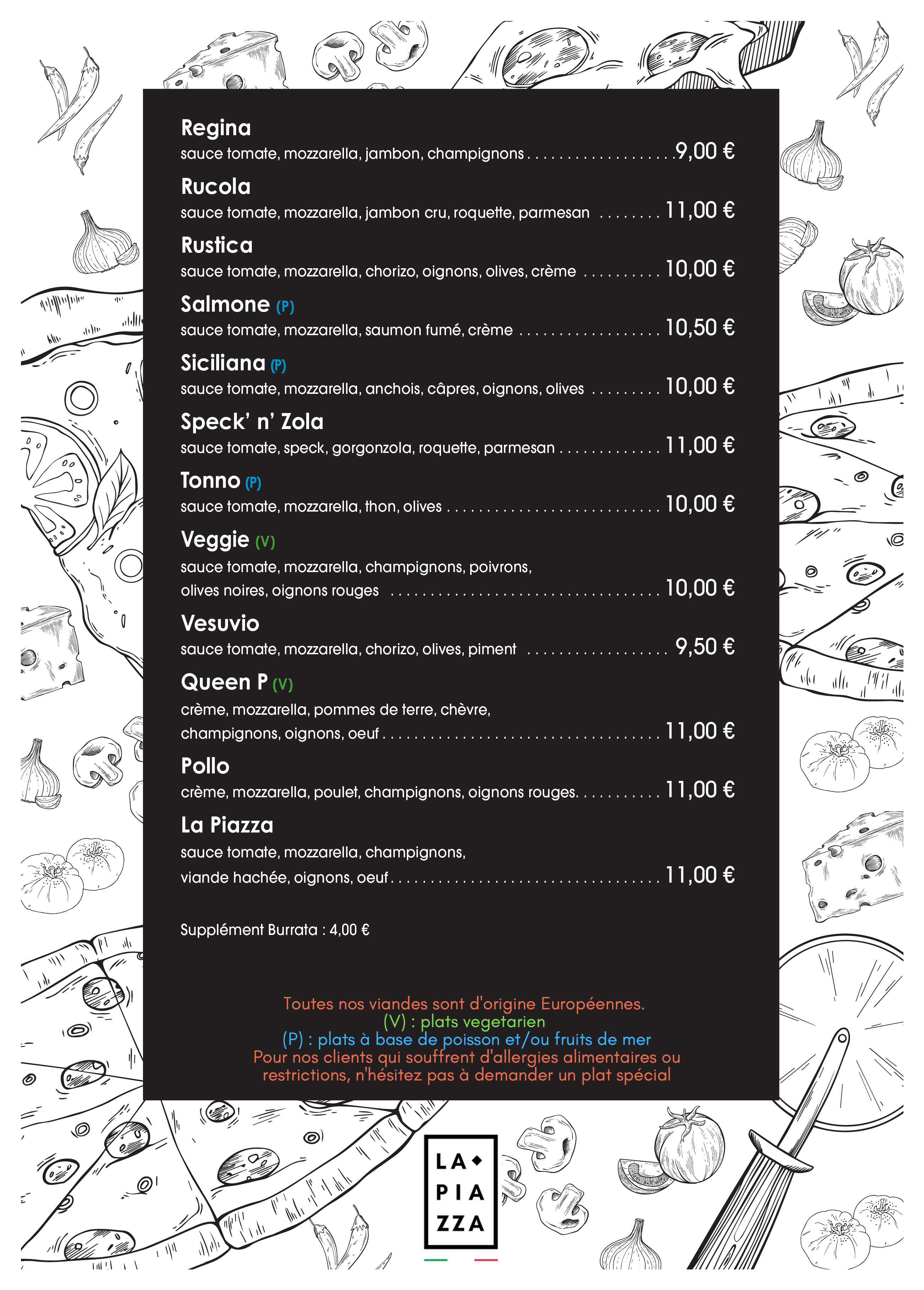 La piazza carte emporter 3