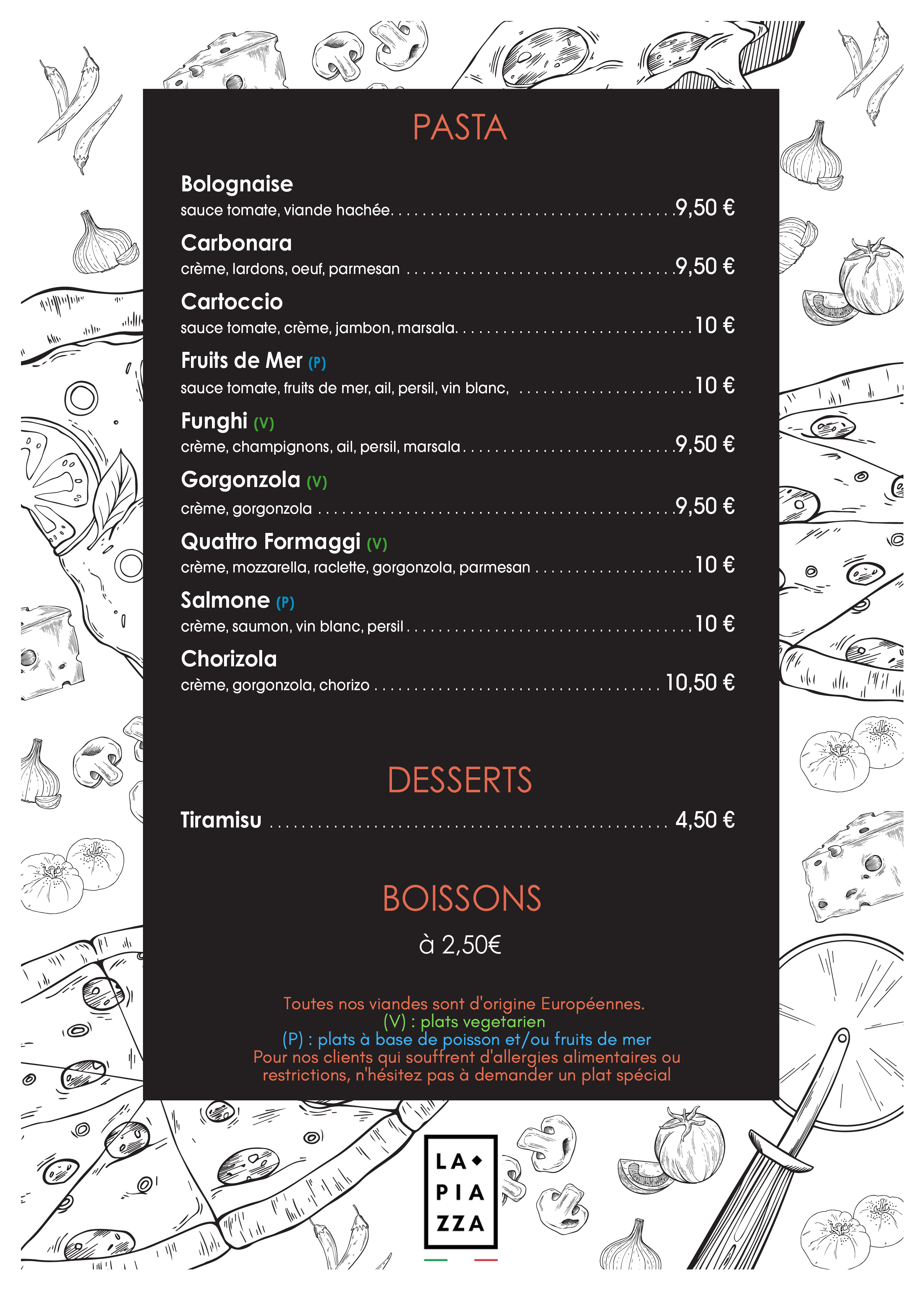 La piazza carte emporter 4